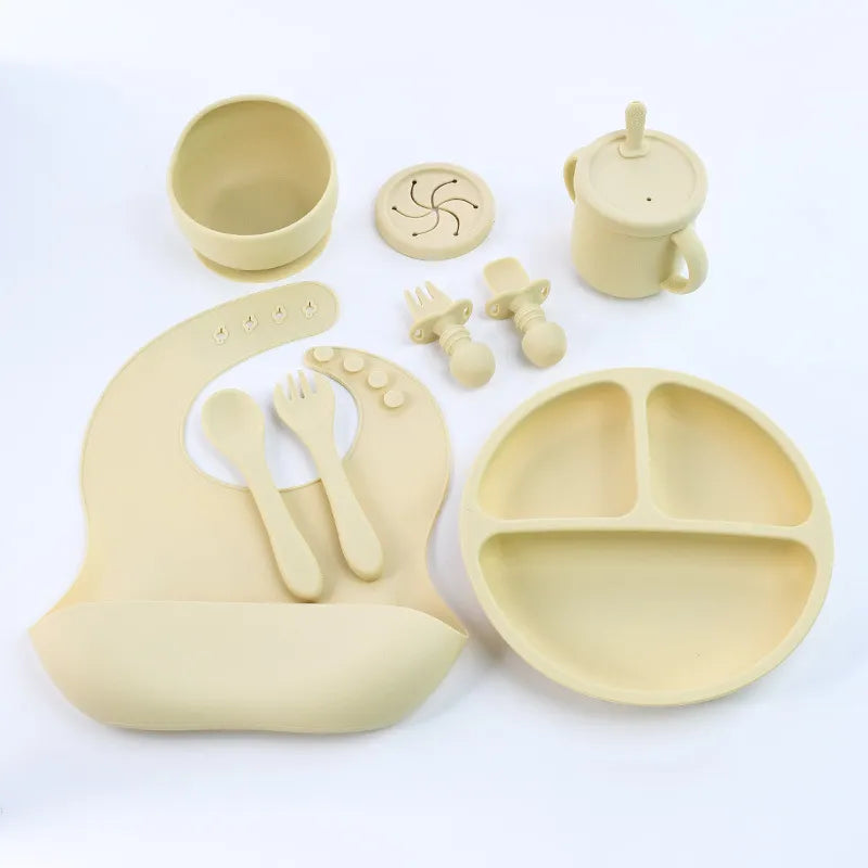 Silicone Suction Plate + Utensil Set
